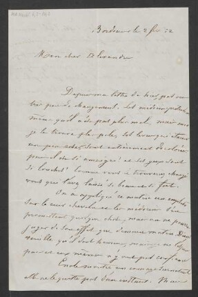 Brief an Alexander Mendelssohn : 02.02.1852