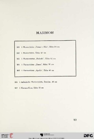 Marmor (Nr. 801-807)