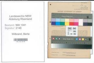 Entnazifizierung Berta Wilbrand , geb. 04.07.1898 (Studienraetin)