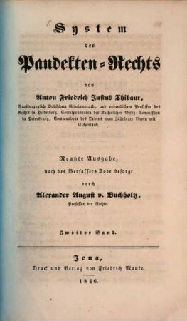 System des Pandekten-Rechts, 2