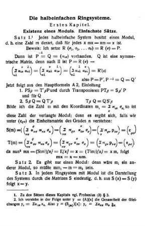Erstes Kapitel - Existenz eines Moduls. Einfachste Sätze