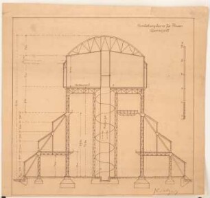 Ausstellungs- und Wasserturm, Posen: Querschnitt 1:200