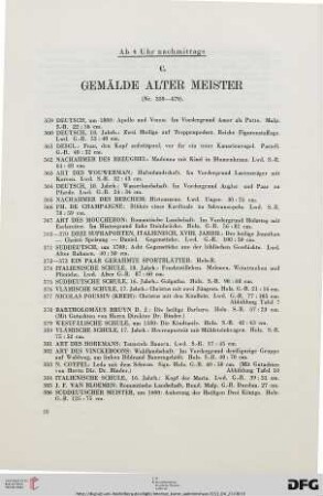C. Gemälde Alter Meister (Nr. 359-479)
