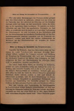 Mittel zur Hebung der Rentabilität des Personenverkehrs.