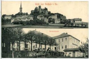 Stolpen. Schlossrestaurant - Stadtansicht