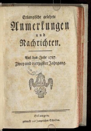 42: Erlangische gelehrte Anmerkungen und Nachrichten
