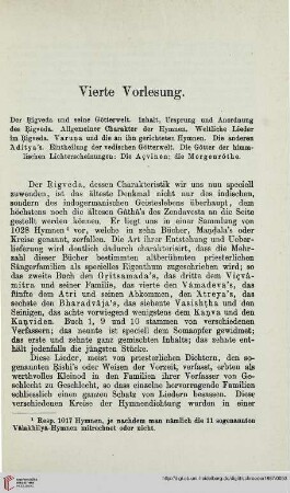 Vierte Vorlesung