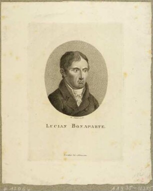 Bildnis des Bruders und Gegners Napoleon Bonapartes, des Schriftstellers Lucien Bonaparte, Brustbild nach rechts