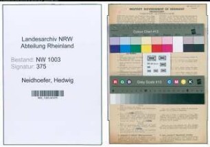 Entnazifizierung Hedwig Neidhoefer , geb. 20.03.1904 (Friseuse)