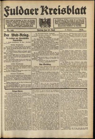 Ausgabe vom Freitag, den 25. Juni 1915.