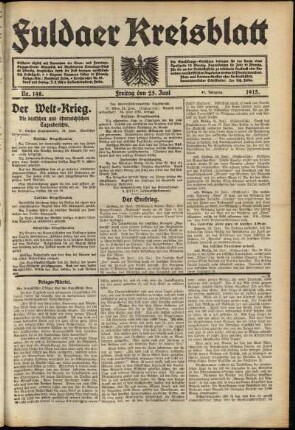 Ausgabe vom Freitag, den 25. Juni 1915.