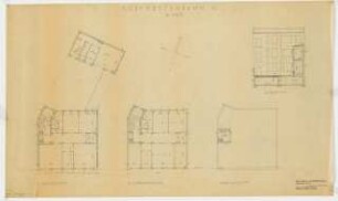 Geschäfts- und Bürohaus Kurfürstendamm 16, Berlin-Charlottenburg: Grundrisse und Schnitt 1:100