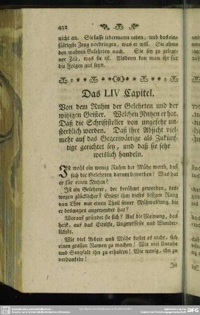 Das LIV. Capitel. Von dem Ruhm der Gelehrten und der witzigen Geister
