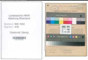 Entnazifizierung Georg Goehrndt , geb. 21.07.1916 (Zollangestellter)