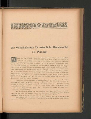 Die Volksheilstätte für männliche Brustkranke bei Planegg.