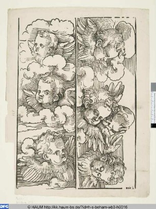 Tapetenleiste mit drei Cherubim; Tapetenleiste mit vier Cherubim