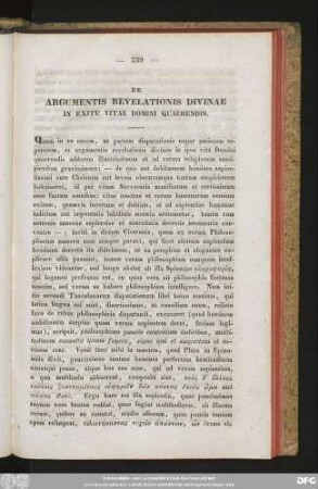 [XIII.] De Argumentis Revelationis Divinae In Exitu Vitae Domini Quarendis.