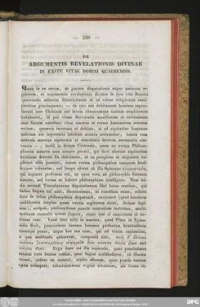 [XIII.] De Argumentis Revelationis Divinae In Exitu Vitae Domini Quarendis.