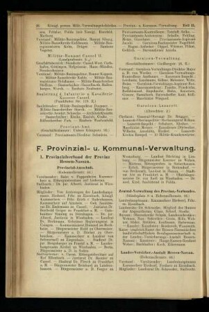 Provinzial- u. Kommunal-Verwaltung