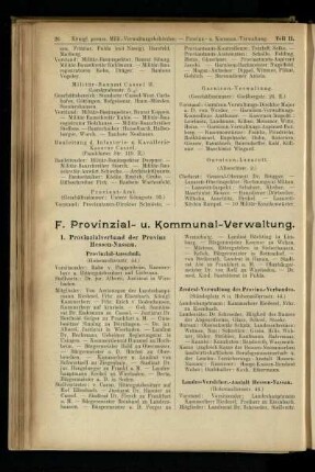 Provinzial- u. Kommunal-Verwaltung