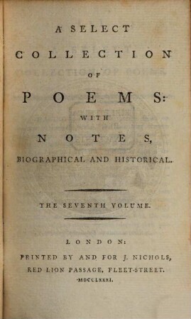 A Collection of Poems : With Notes, Biographical And Historical, 7