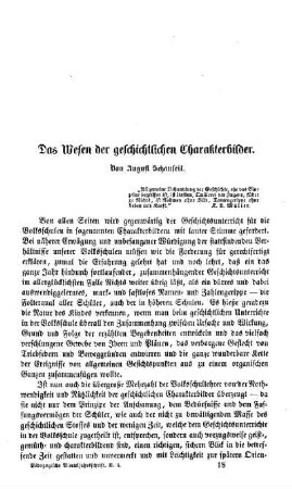 Das Wesen der geschichtlichen Charakterbilder
