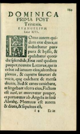 Dominica Prima Post Trinitatis ...