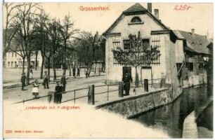 Großenhain. Lindenplatz mit Mühlgraben