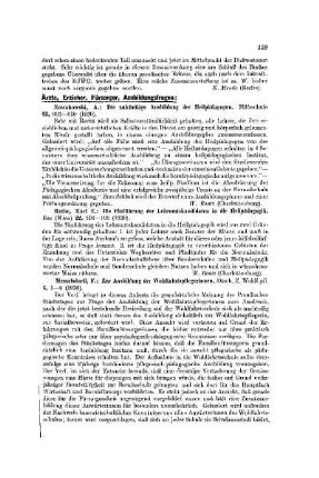 Ärzte, Erzieher, Fürsorger, Ausbildungsfragen
