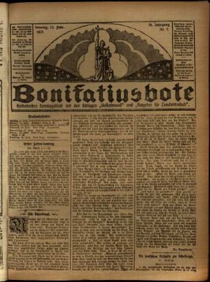 Erste Ausgabe vom Sonntag, den 13. Februar 1921.