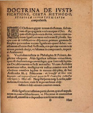 Doctrina de iustificatione hominis coram Deo : certa methodo comprehensa