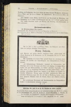 Franz Zohren : [Nekrolog]