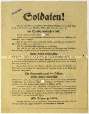 Aufruf der KPD zum Sturz der Regierung im Zuge des Januaraufstandes 1919 in Berlin