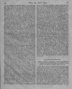 Fernex, ... de: Discours prononce au consistoire de l'église de Geneve, le 14 janvier 1819. Genf, Paris: Paschoud 1819