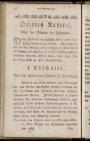 Drittes Kapitel. Von der Fügung der Zeitwörter.