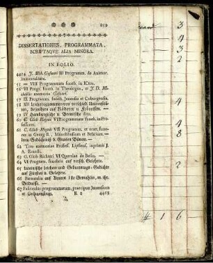 Dissertationes, Programmata, Scriptaque Alia Minora.