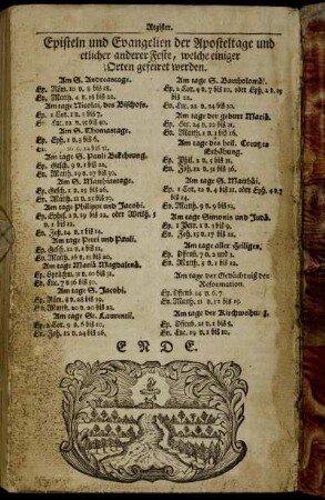 Episteln und Evangelien der Aposteltage und etlicher anderer Feste, welche einiger Orten gefeiret werden.