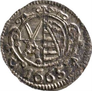 Münze, Pfennig, 1665