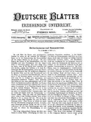Herbartismus und Turnunterricht : (Schluss)