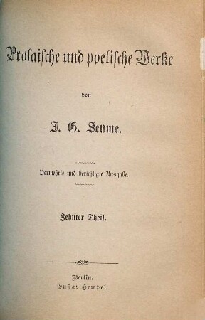 Prosaische und poetische Werke, 10