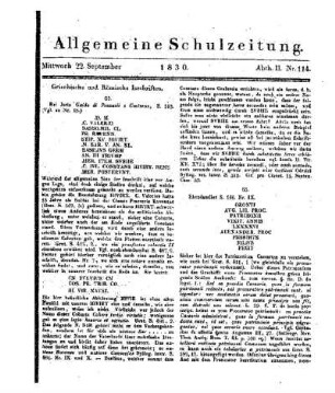 Griechische und Römische Inschriften : (Beschluss folgt)