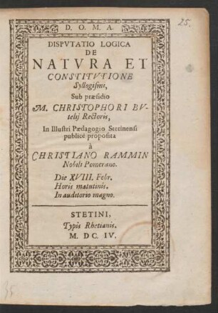 Disputatio Logica De Natura Et Constitutione Syllogismi