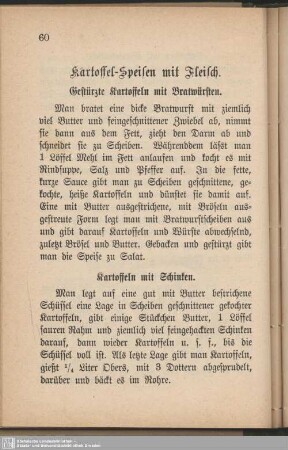 Kartoffel-Speisen mit Fleisch