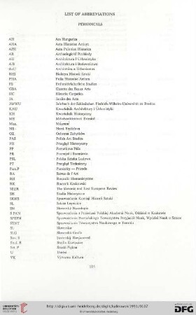 List of Abbreviations