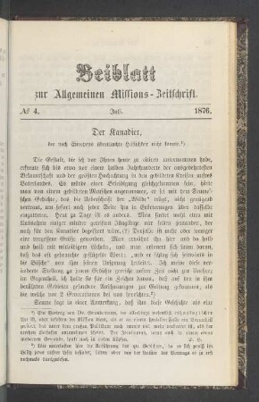 Beiblatt N° 4. Juli. 1876