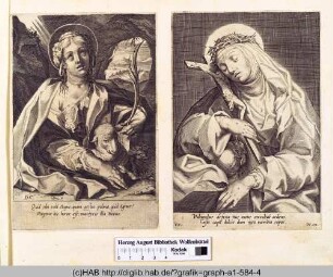 Rechts: Heilige (Katharina von Siena?).