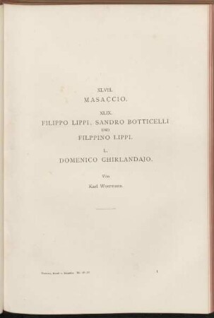 XLVIII. Masaccio. Von Karl Woermann.