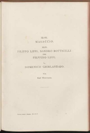 XLVIII. Masaccio. Von Karl Woermann.