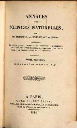Annales des sciences naturelles. 2. 1824