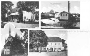 Rothenburg/O.L.-Lodenau. Pappenfabrik u.a. Ansichten, Ansichtskarte, um 1910, Repro (RA Görlitz, Postkartensammlung)